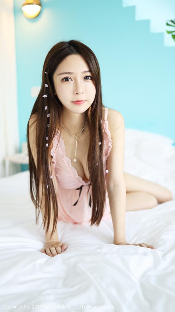 MyGirl美媛馆 399期 粉色的蕾丝睡衣更显肌肤的娇柔细嫩 luna张静燕